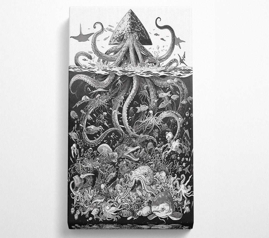  A Canvas Print of Black Kraken'S Domain Canvas Wall Art