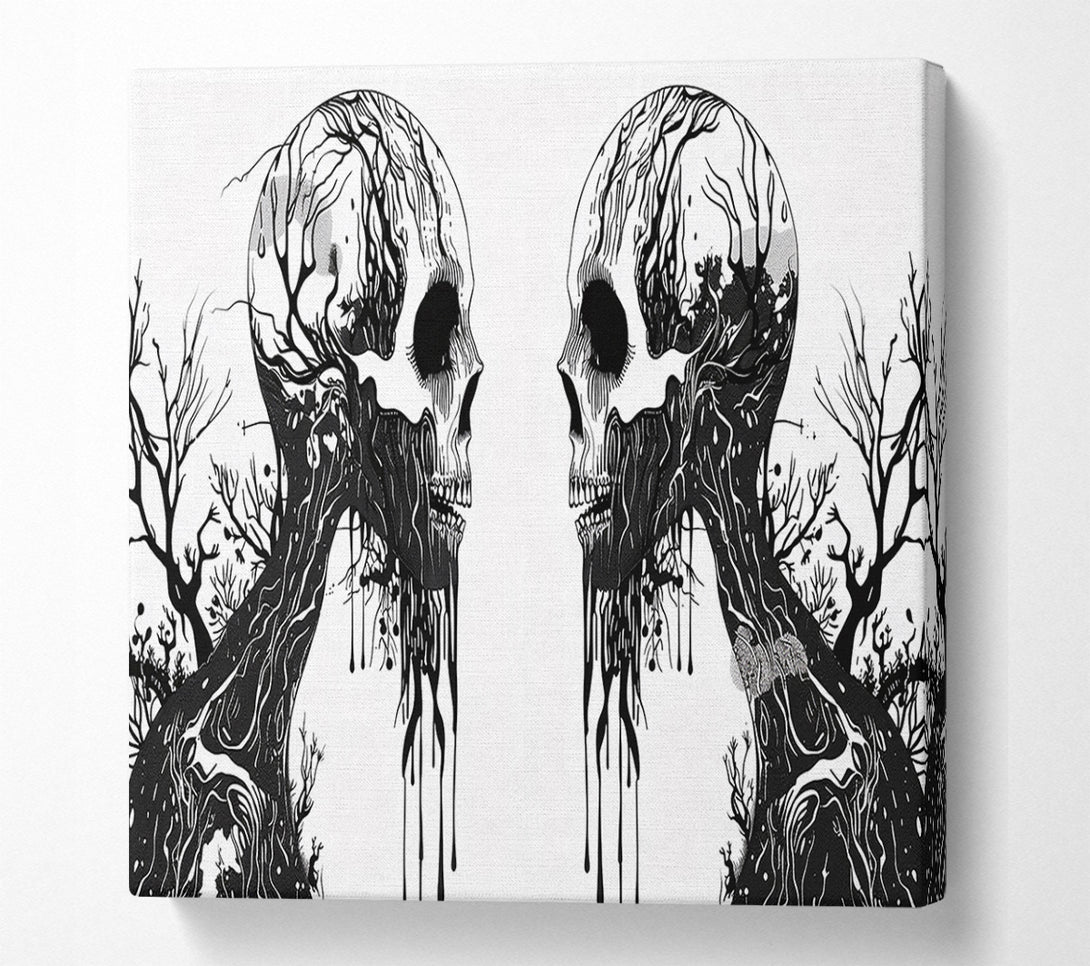  A Canvas Print of Black Forest Skulls Canvas Art