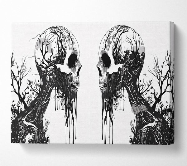  A Canvas Print of Black Forest Skulls Canvas Art