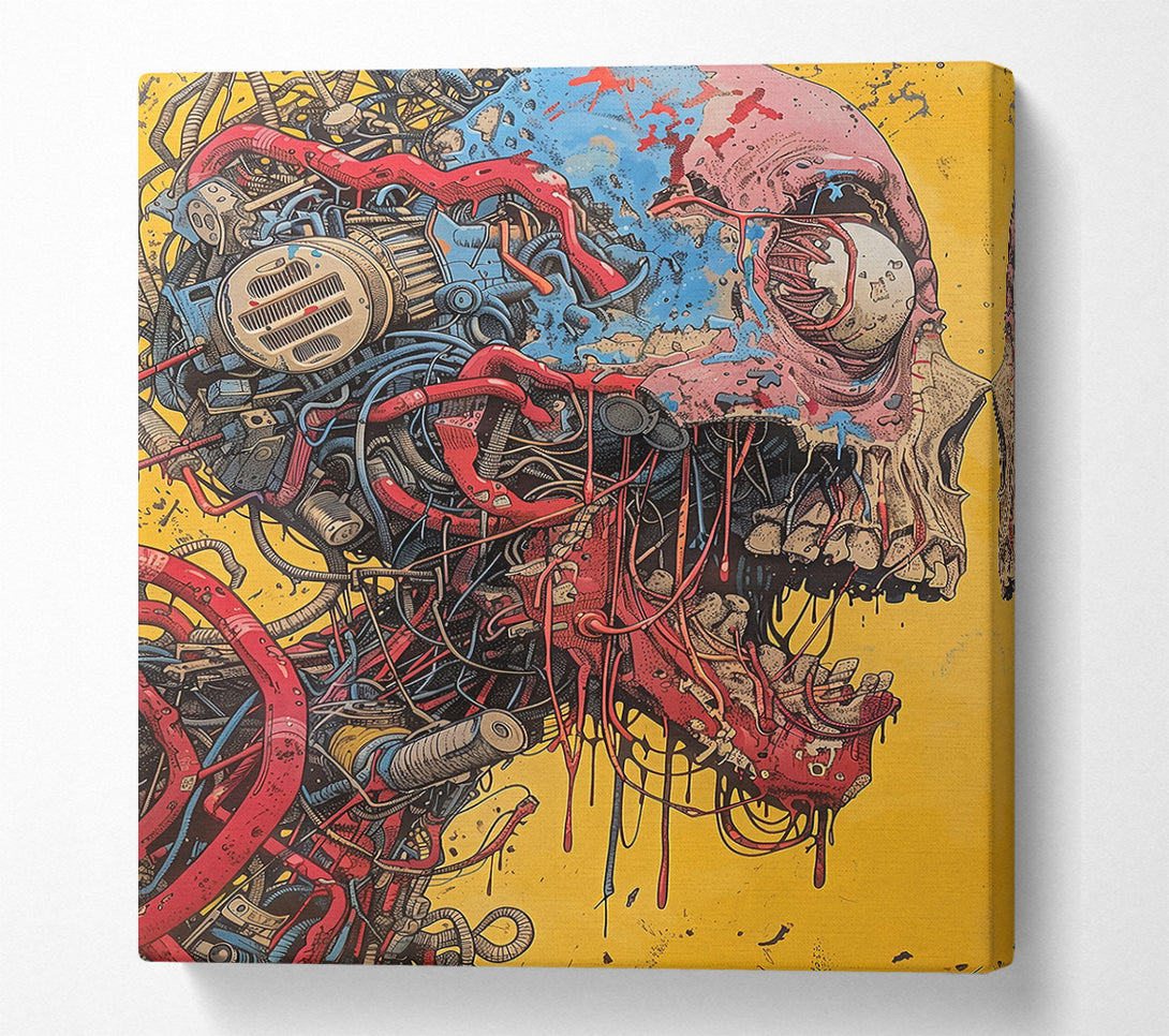  A Canvas Print of Red Mechanical Ruin Canvas Print