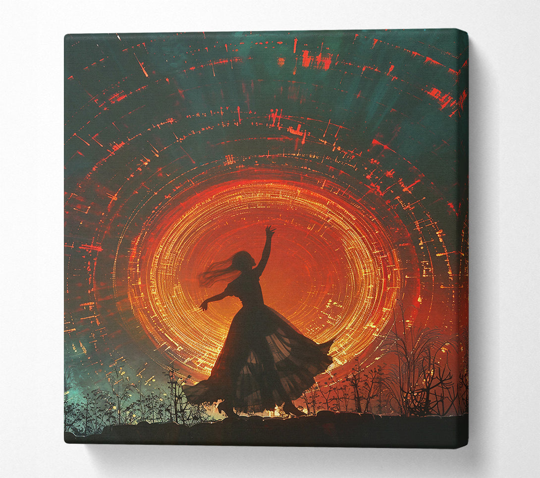  A Canvas Print of Orange Spiral Dance Canvas Art