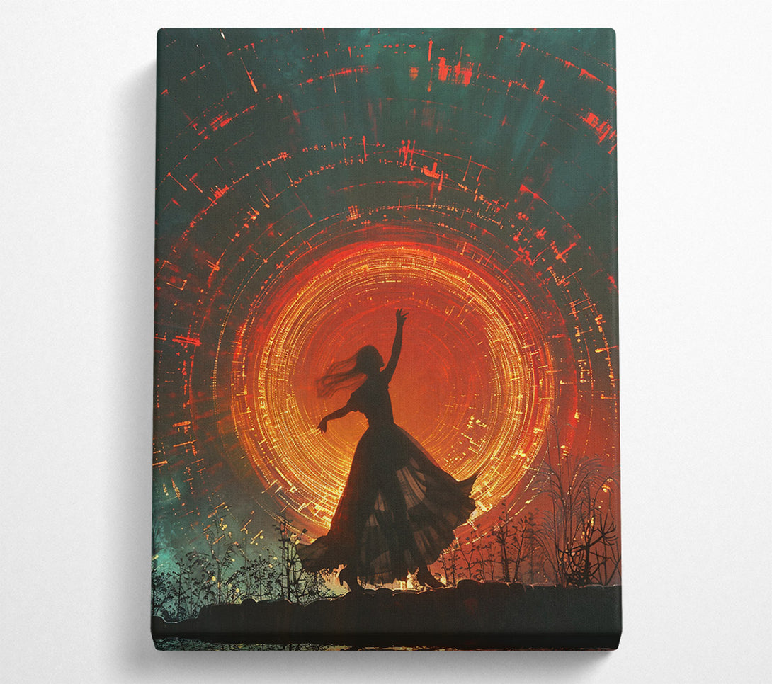  A Canvas Print of Orange Spiral Dance Canvas Art