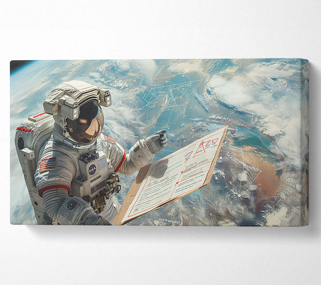  A Canvas Print of Blue Cosmic Calculations Canvas Wall Art