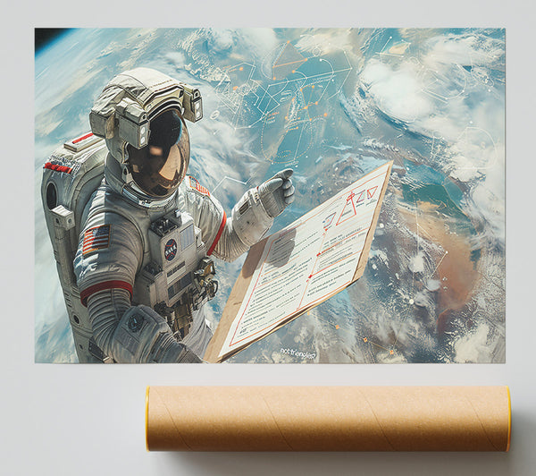 Blue Cosmic Calculations Giclee Print