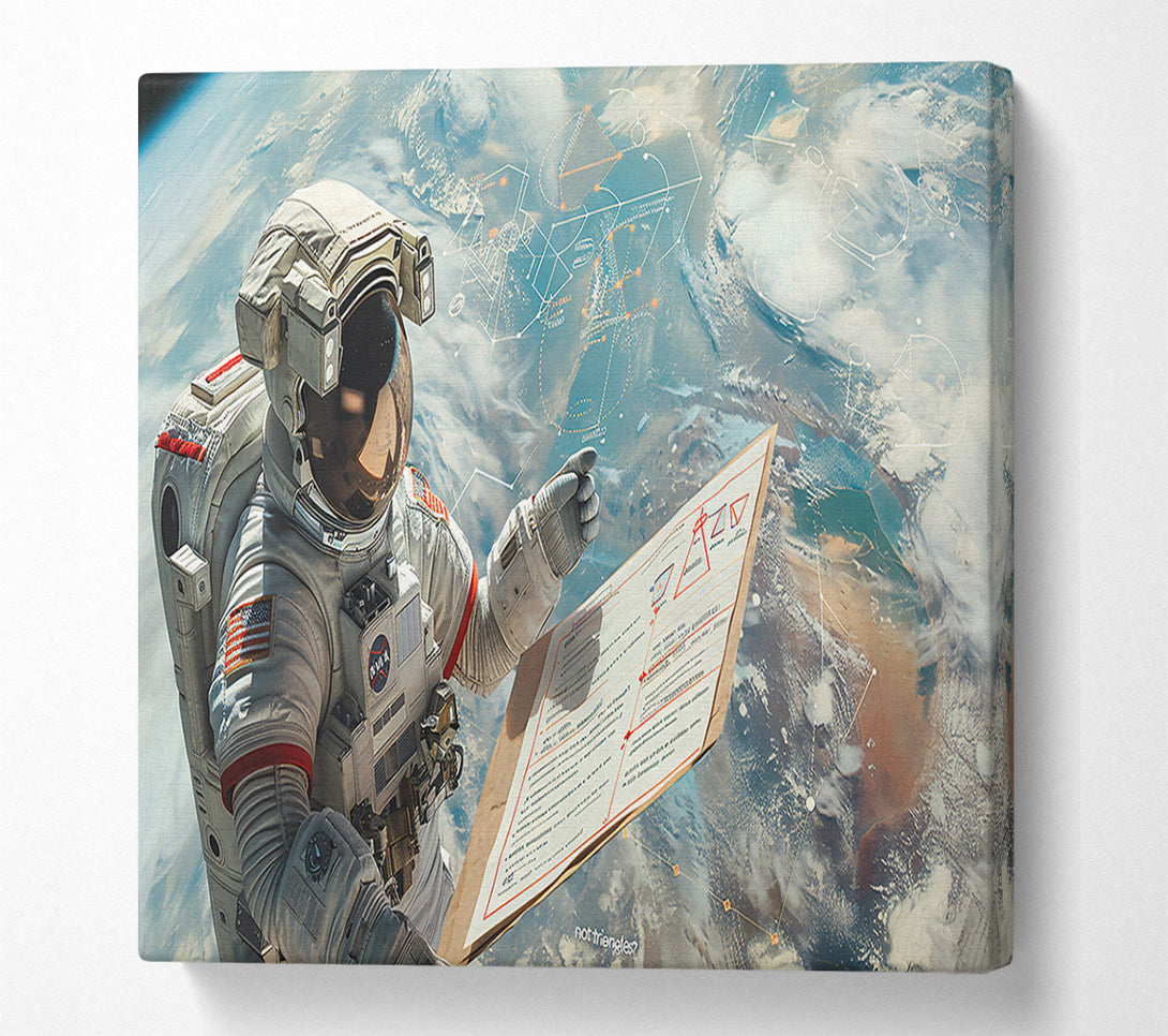  A Canvas Print of Blue Cosmic Calculations Canvas Wall Art