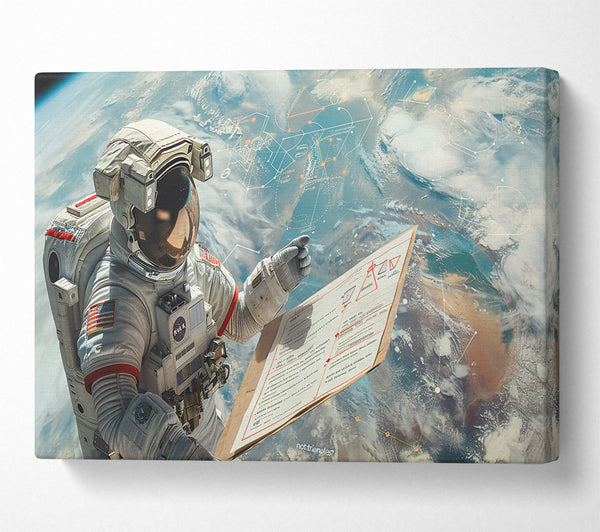  A Canvas Print of Blue Cosmic Calculations Canvas Wall Art