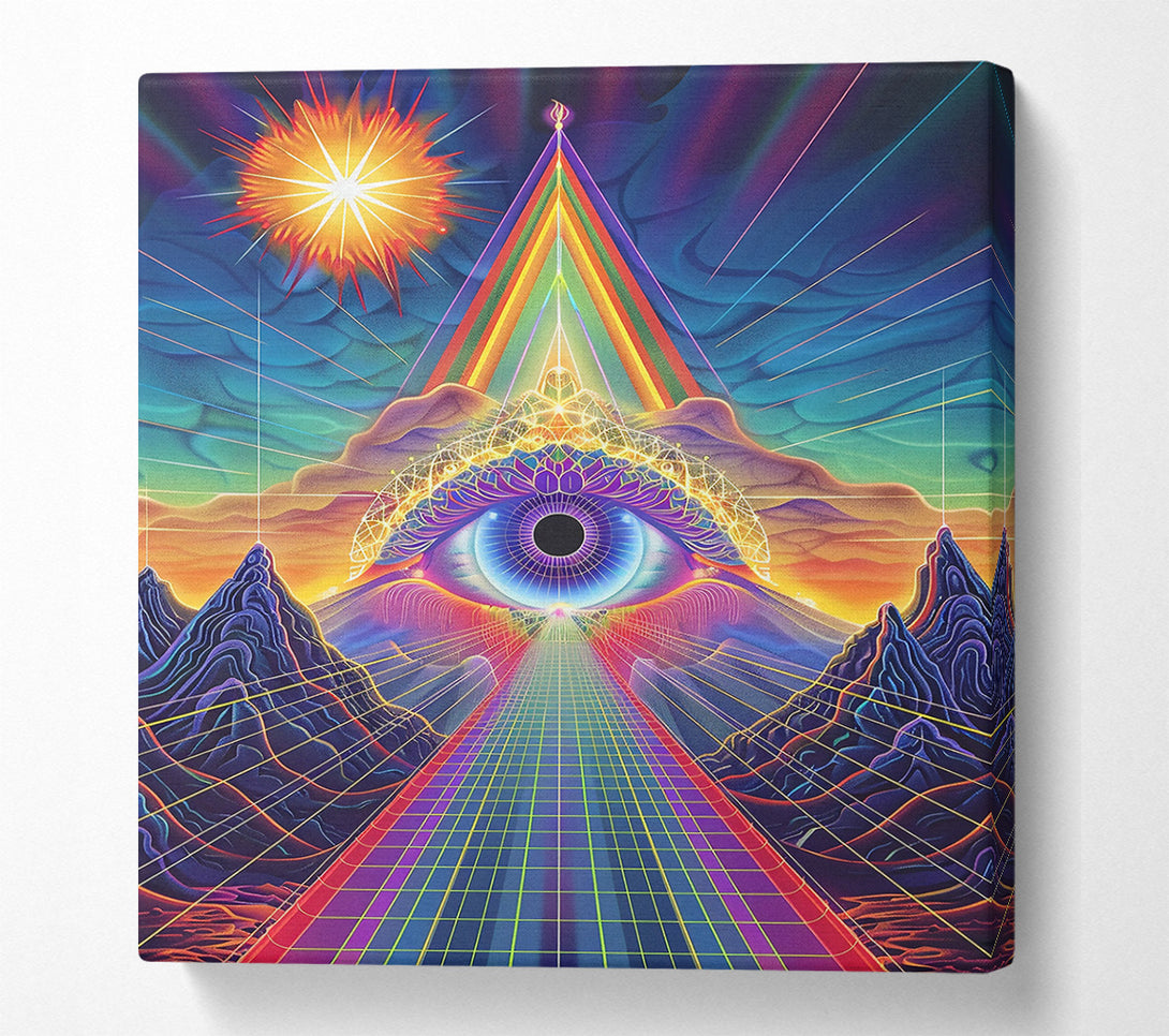  A Canvas Print of Blue Grid Pathway Canvas Art