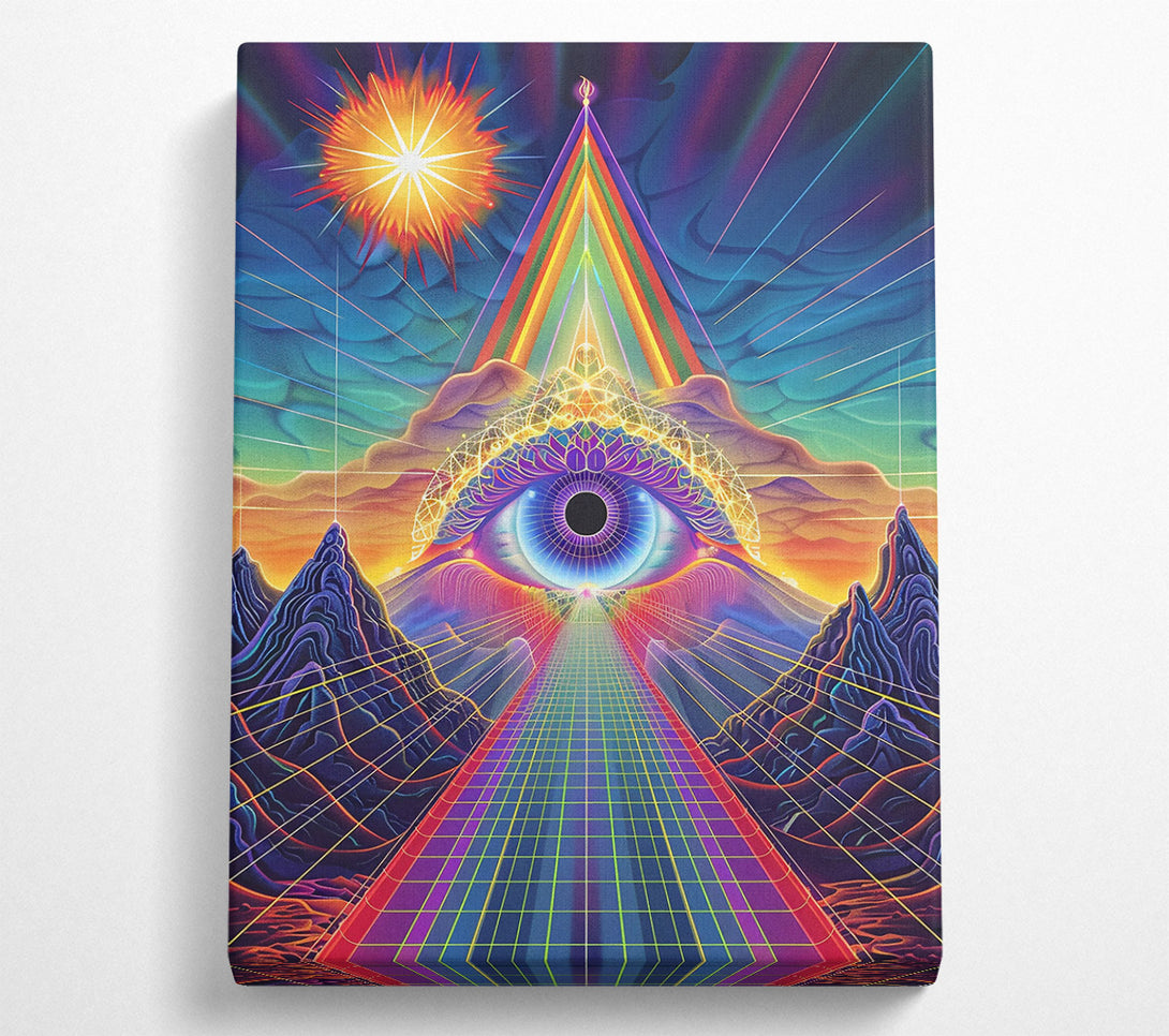  A Canvas Print of Blue Grid Pathway Canvas Art