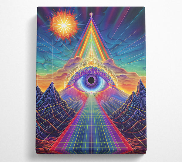  A Canvas Print of Blue Grid Pathway Canvas Art