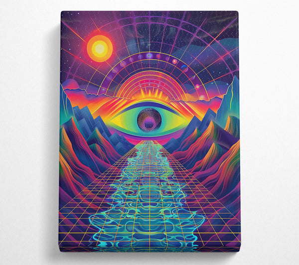  A Canvas Print of Blue Grid Horizon Canvas Wall Art