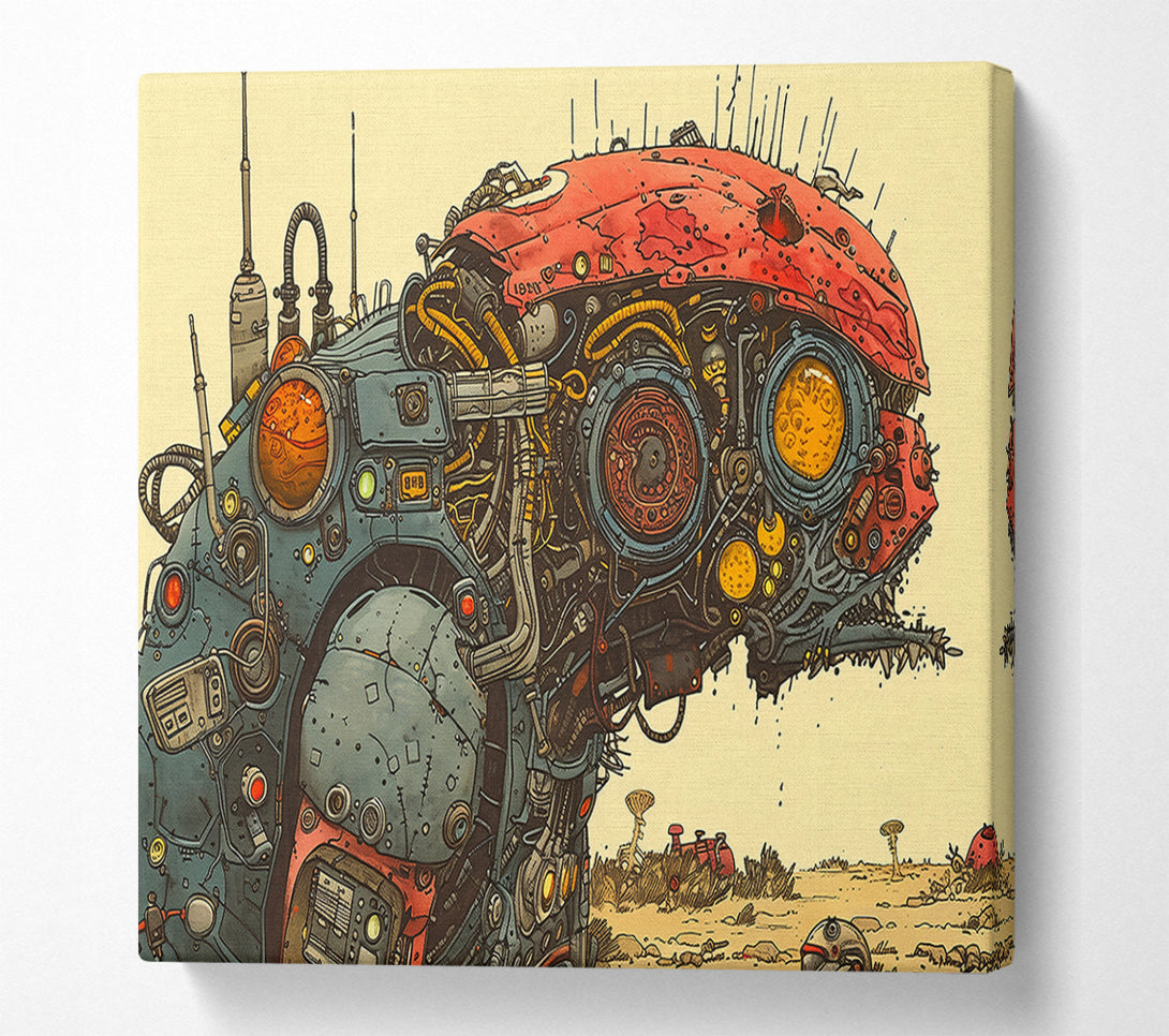  A Canvas Print of Rusty Red Automaton Canvas Print