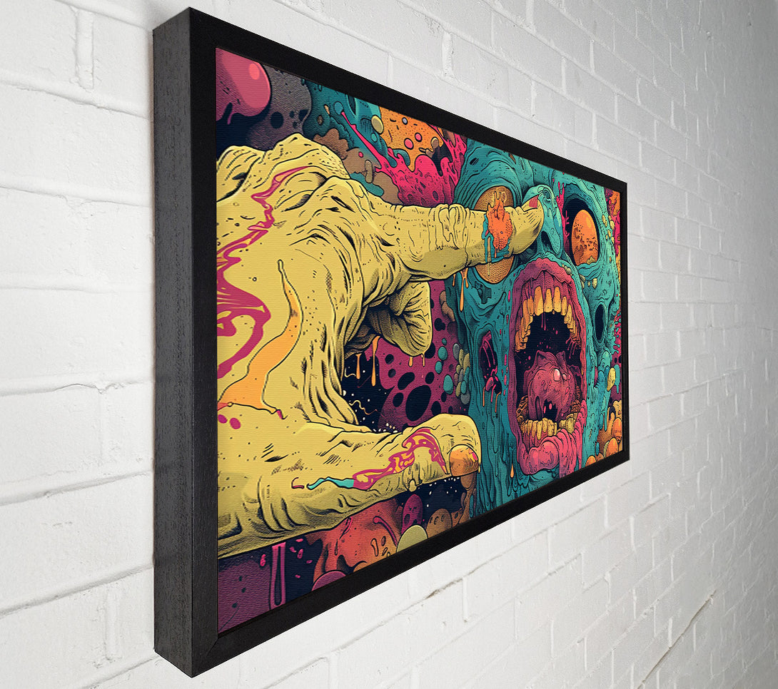  A Canvas Print of Teal Slime Scream Canvas Wall Art