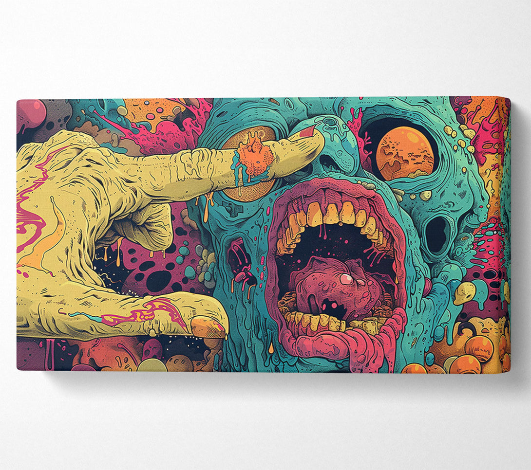  A Canvas Print of Teal Slime Scream Canvas Wall Art