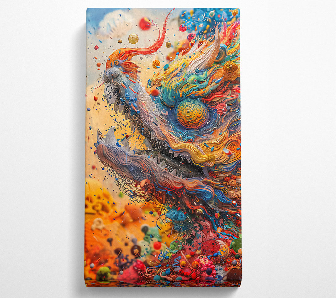  A Canvas Print of Orange Cosmic Dragon Canvas Wall Art