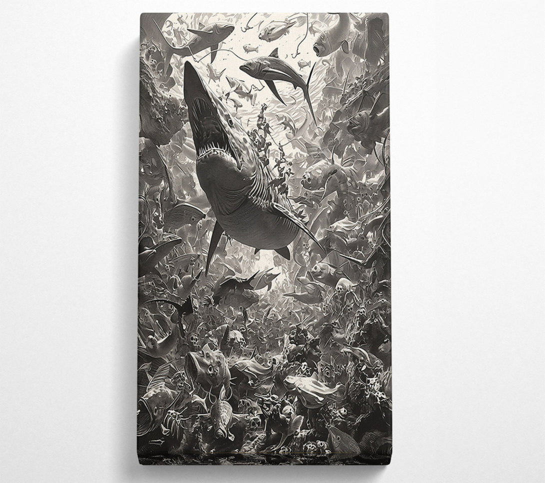  A Canvas Print of Gray Ocean Frenzy Canvas Wall Art