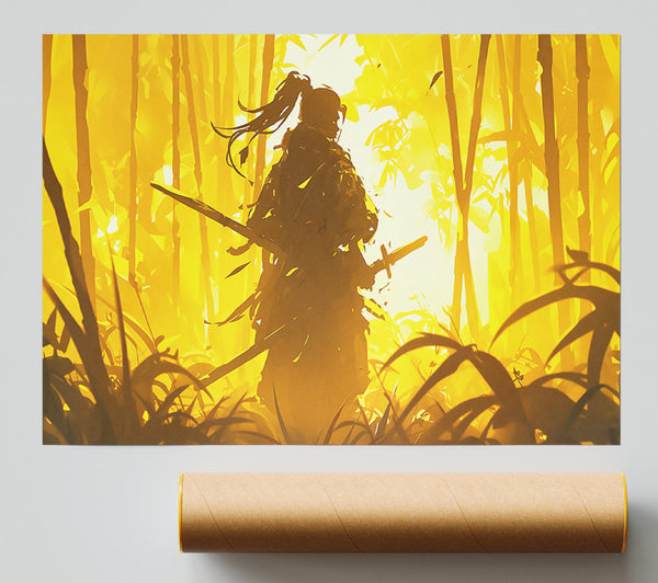 Golden Bamboo Warrior Print