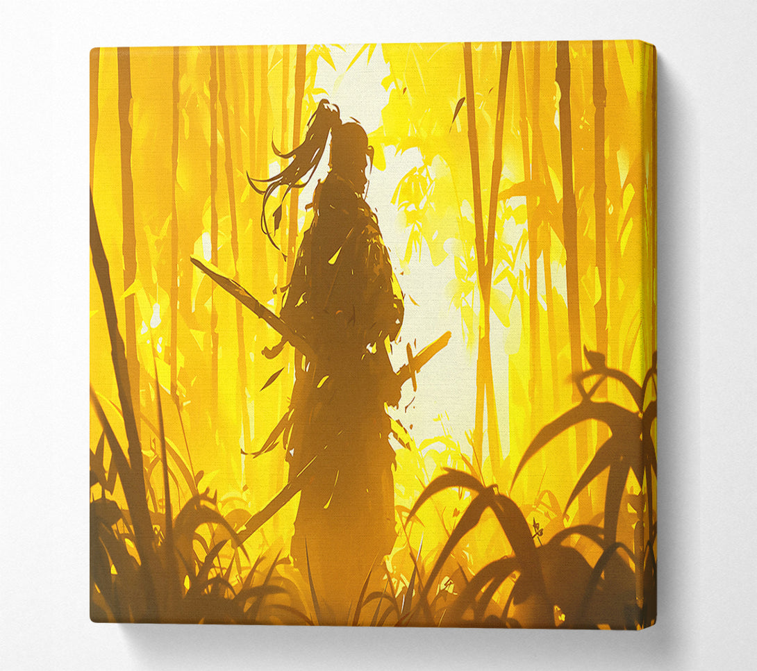 A Canvas Print of Golden Bamboo Warrior Canvas Wall Art
