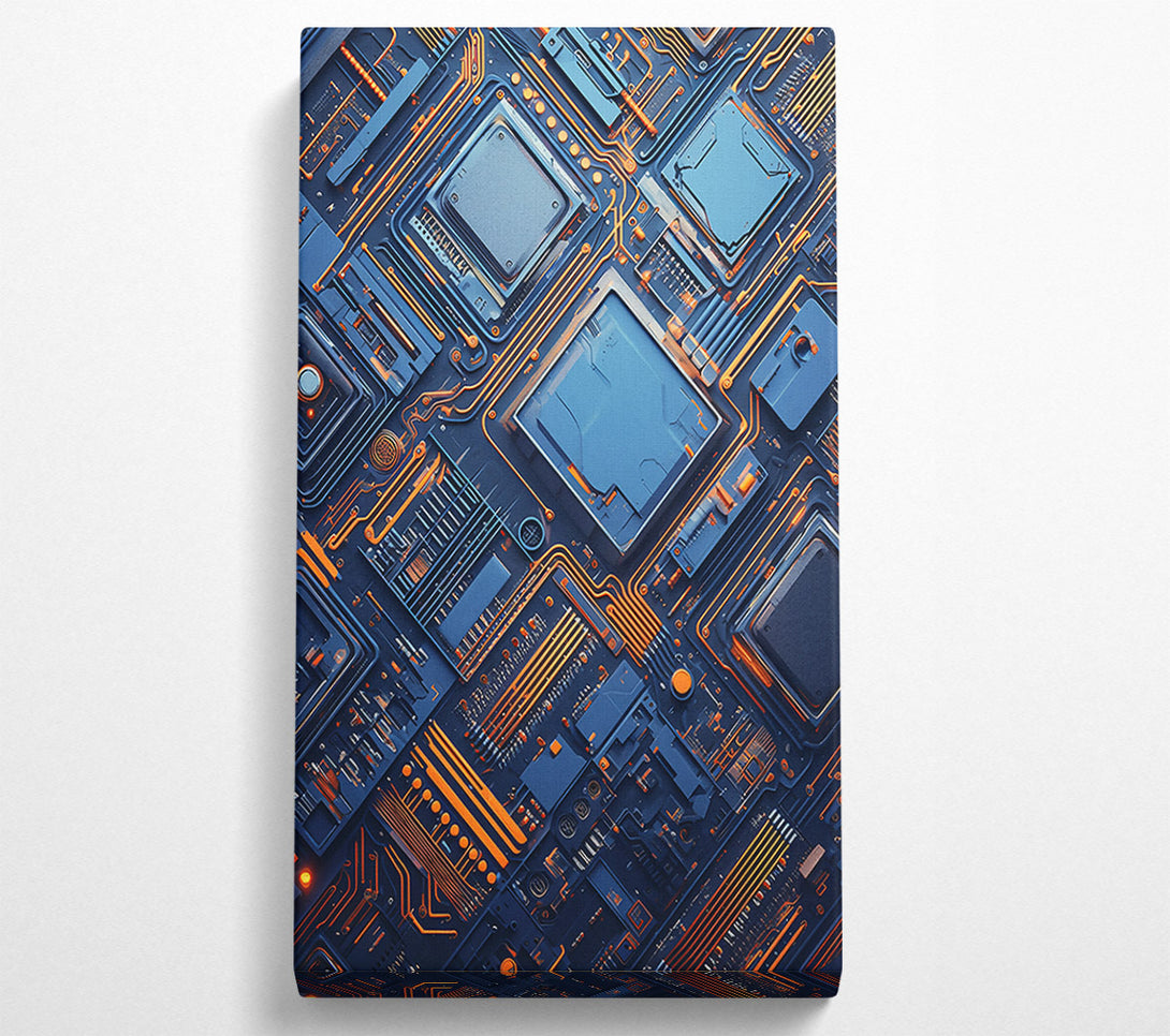  A Canvas Print of Blue Circuitry Dreamscape Canvas Print