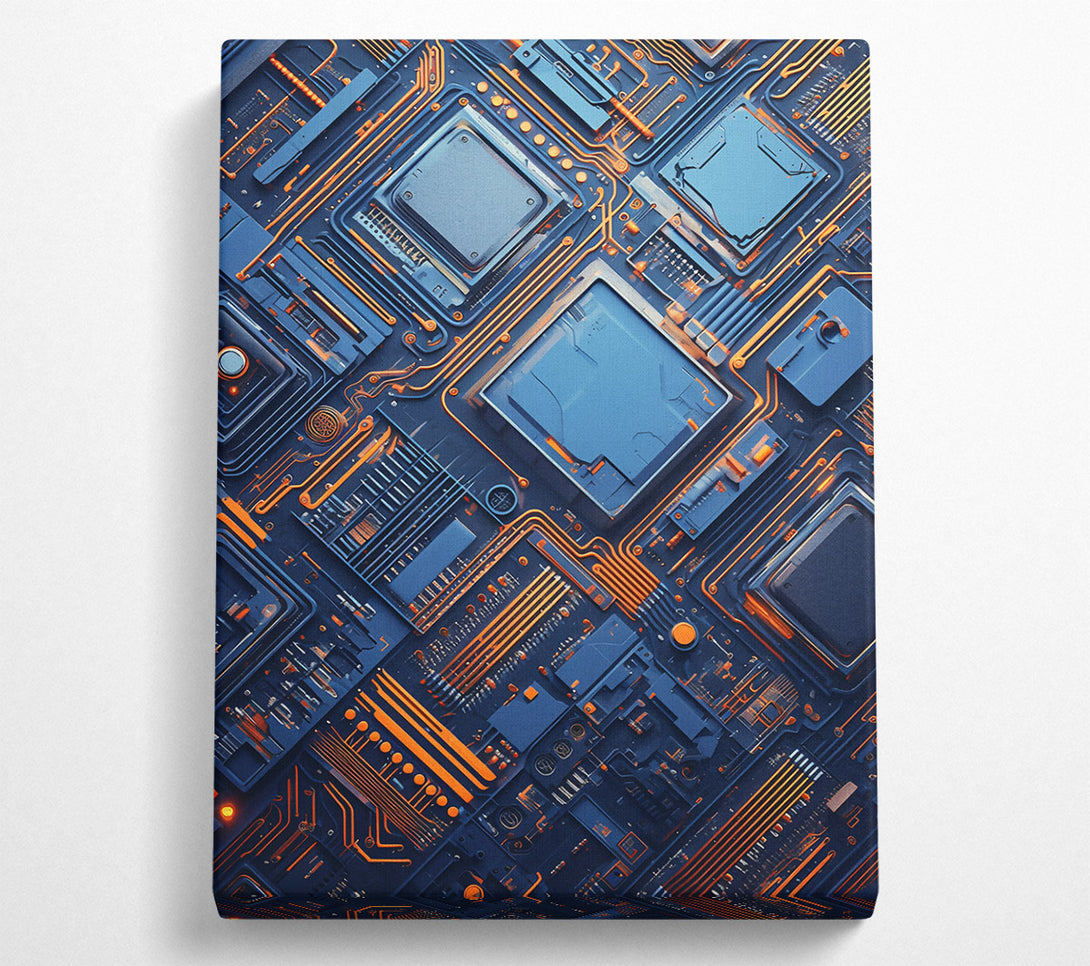  A Canvas Print of Blue Circuitry Dreamscape Canvas Print