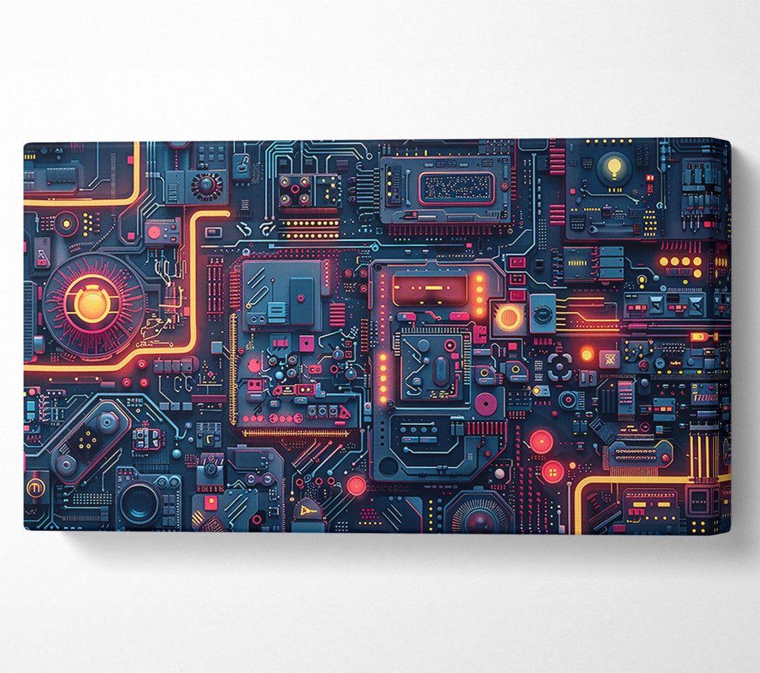  A Canvas Print of Orange Circuitry Dreams Canvas Wall Art