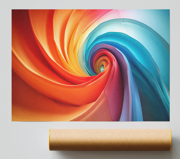 Orange Rainbow Spiral Poster