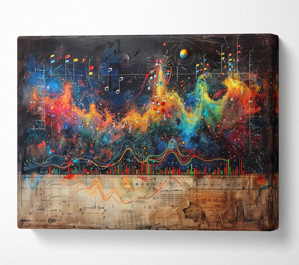  A Canvas Print of Orange Cosmic Symphony Canvas Print