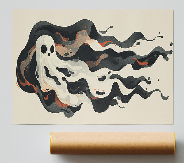 Black And White Ghostly Flow Poster