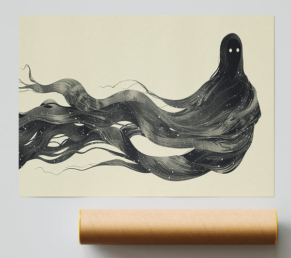 Black Cosmic Veils Print