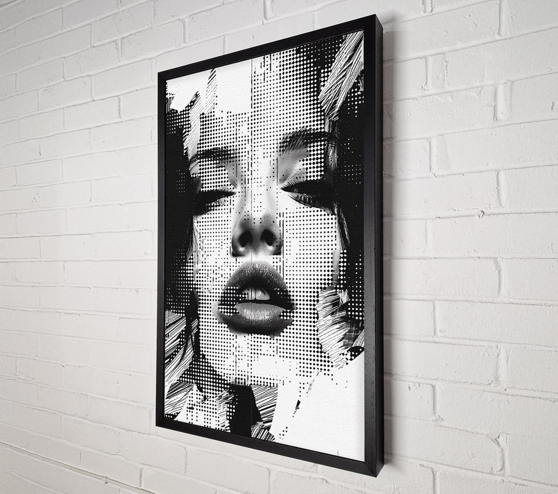  A Canvas Print of Halftone Lady Canvas Print