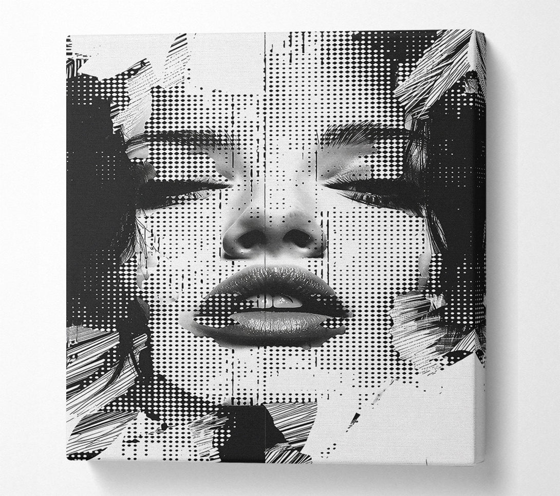  A Canvas Print of Halftone Lady Canvas Print