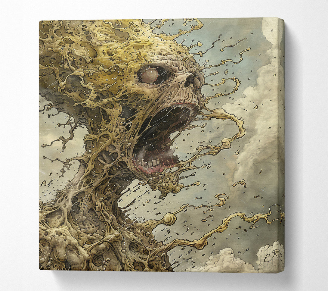  A Canvas Print of Golden Scream Of The Void. Canvas Print