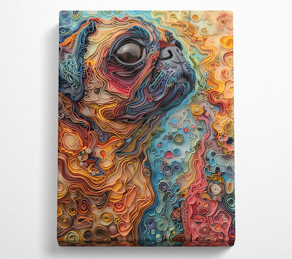  A Canvas Print of Orange Layered Pug Portrait Canvas Wall Art