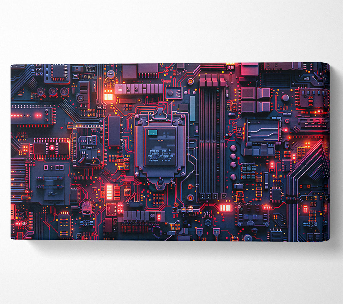  A Canvas Print of Red Circuitry Symphony Canvas Art