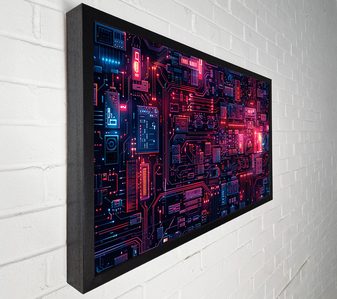  A Canvas Print of Red Circuitry Dreams Canvas Wall Art