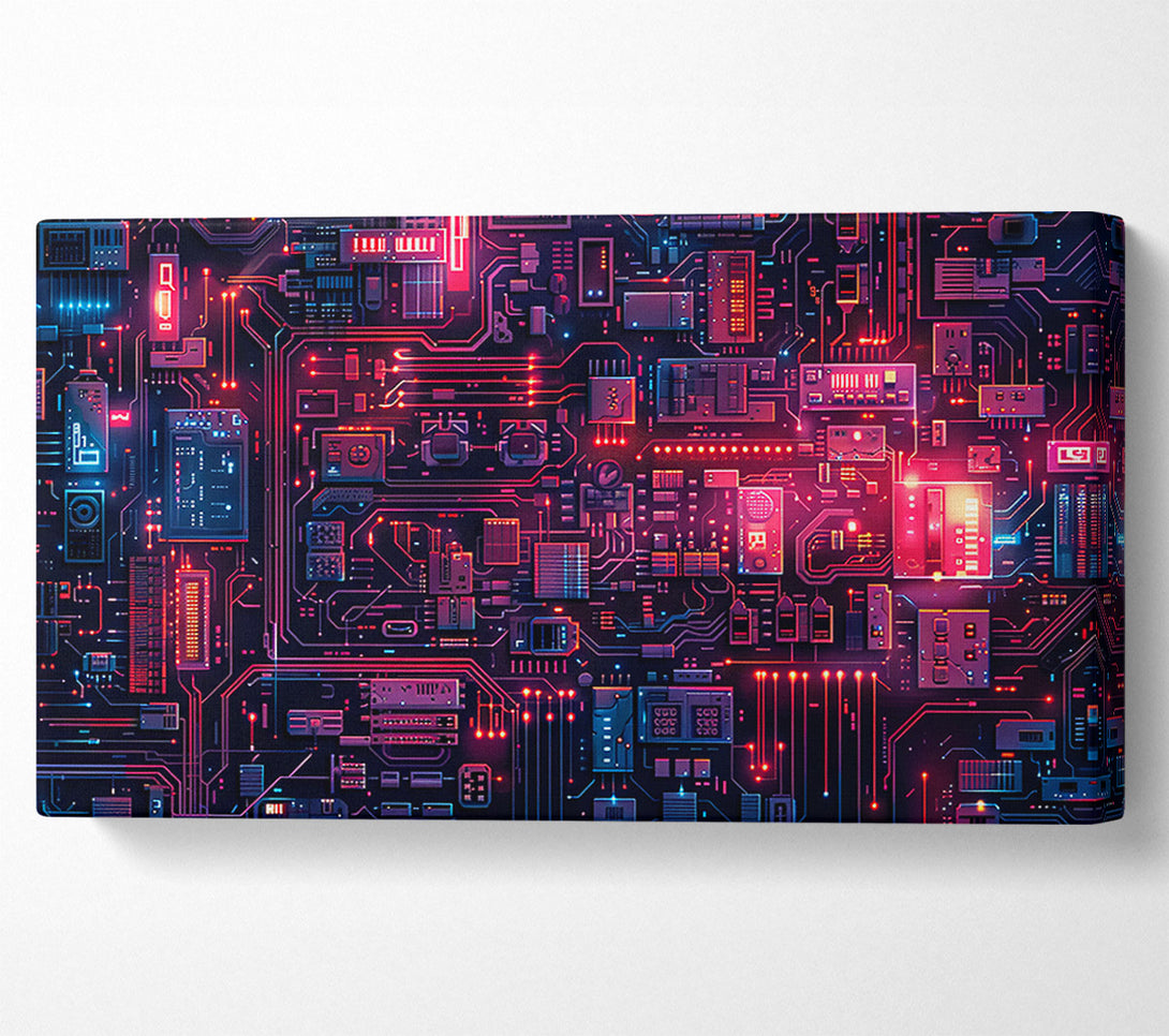  A Canvas Print of Red Circuitry Dreams Canvas Wall Art