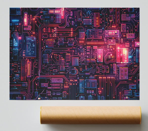 Red Circuitry Dreams Poster