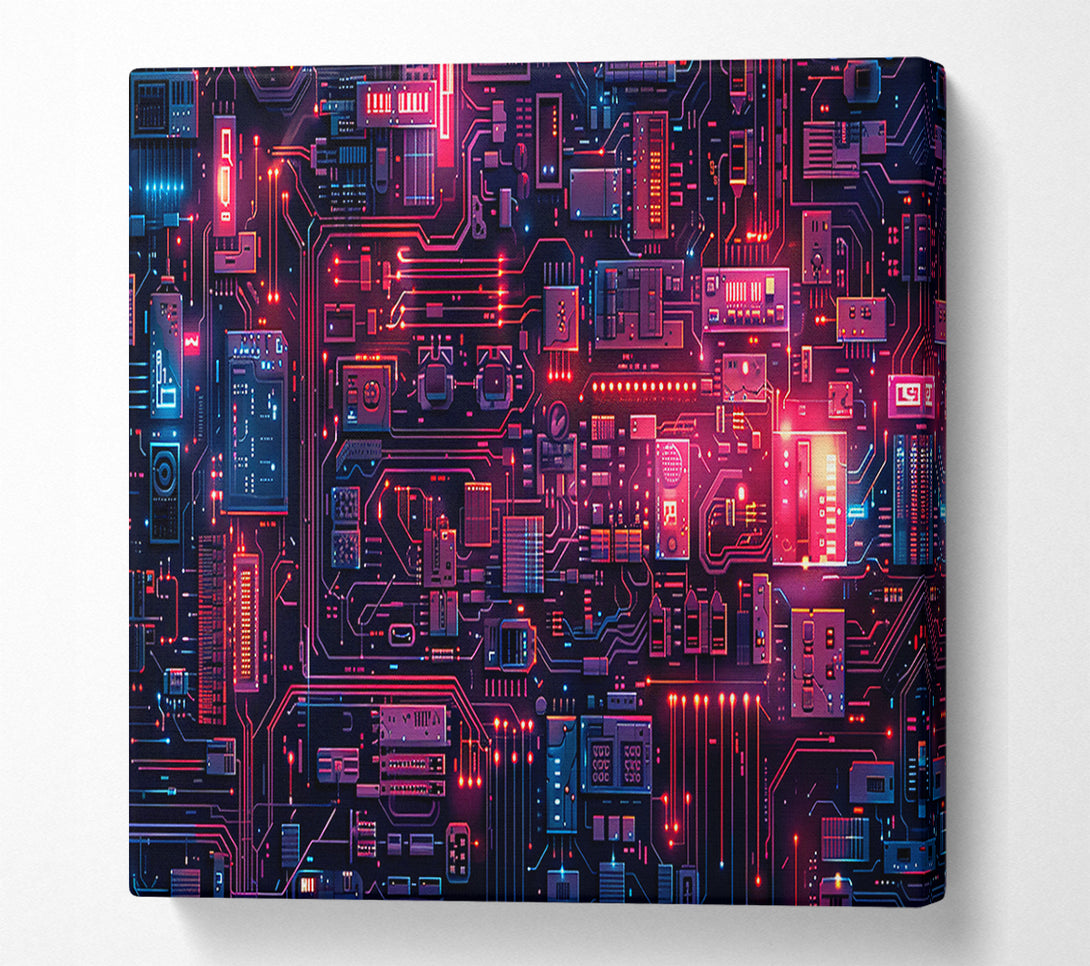  A Canvas Print of Red Circuitry Dreams Canvas Wall Art