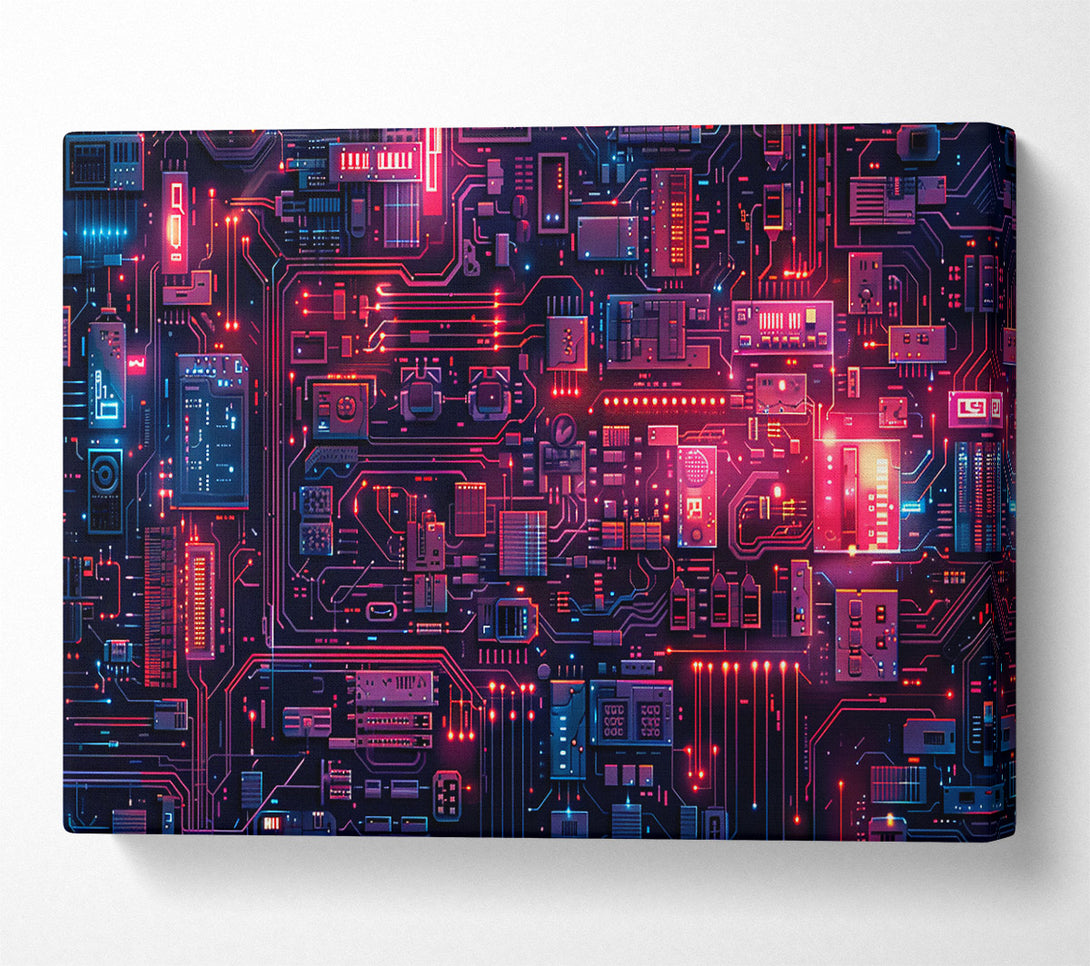  A Canvas Print of Red Circuitry Dreams Canvas Wall Art