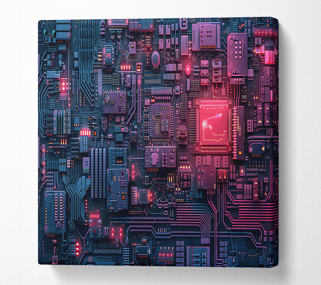  A Canvas Print of Pink Circuit Dreams Canvas Print