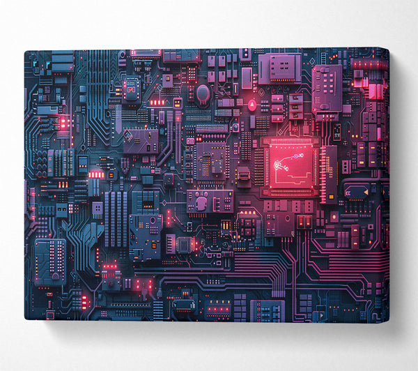  A Canvas Print of Pink Circuit Dreams Canvas Print