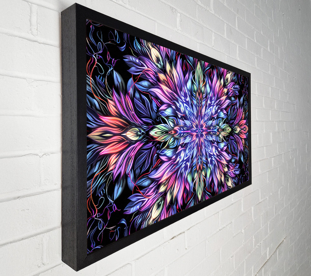  A Canvas Print of Blue Floral Kaleidoscope Canvas Art