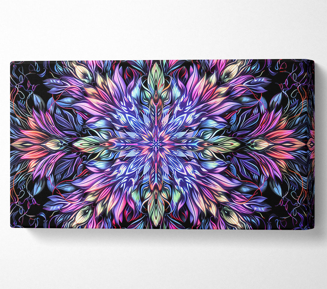  A Canvas Print of Blue Floral Kaleidoscope Canvas Art