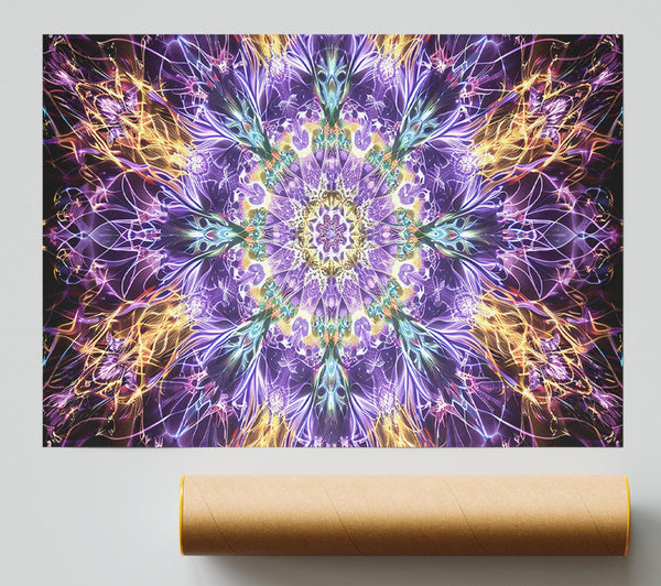 Purple Cosmic Mandala Poster