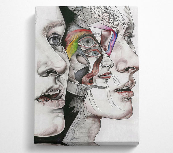  A Canvas Print of Crimson Intertwined Faces Canvas Print
