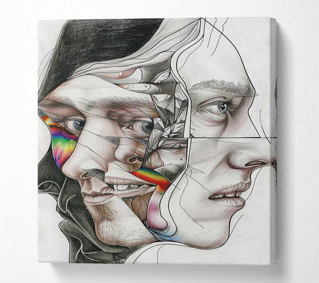  A Canvas Print of Rainbow Face Fragmentation Canvas Print