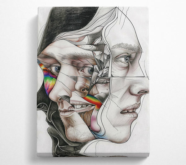  A Canvas Print of Rainbow Face Fragmentation Canvas Print