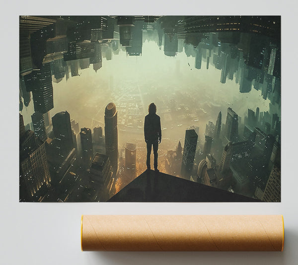 Golden City Reversed Print