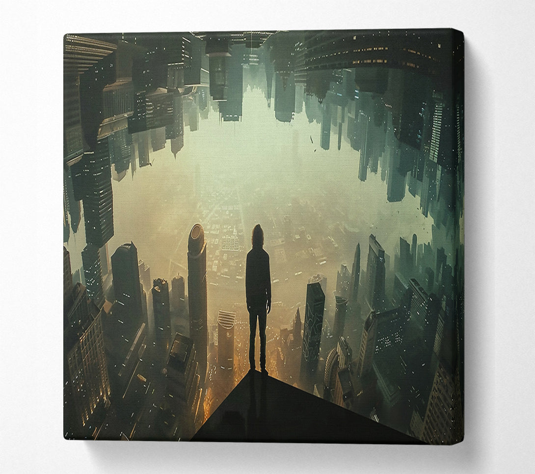  A Canvas Print of Golden City Reversed Canvas Art