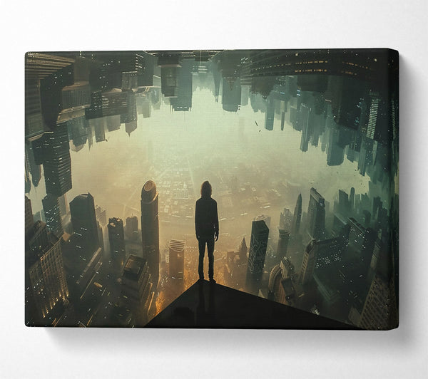  A Canvas Print of Golden City Reversed Canvas Art