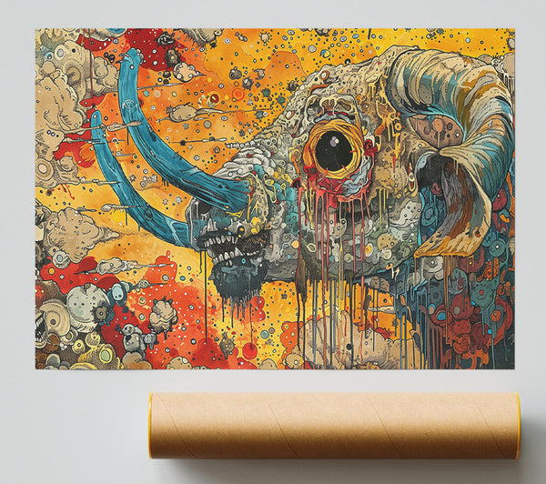Yellow Cosmic Beast Print